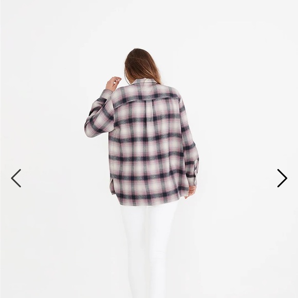 NWT Madewell Flannel Oversized Ex-Boyfriend Shirt in Lenore Plaid Sz Small - Picture 3 of 8